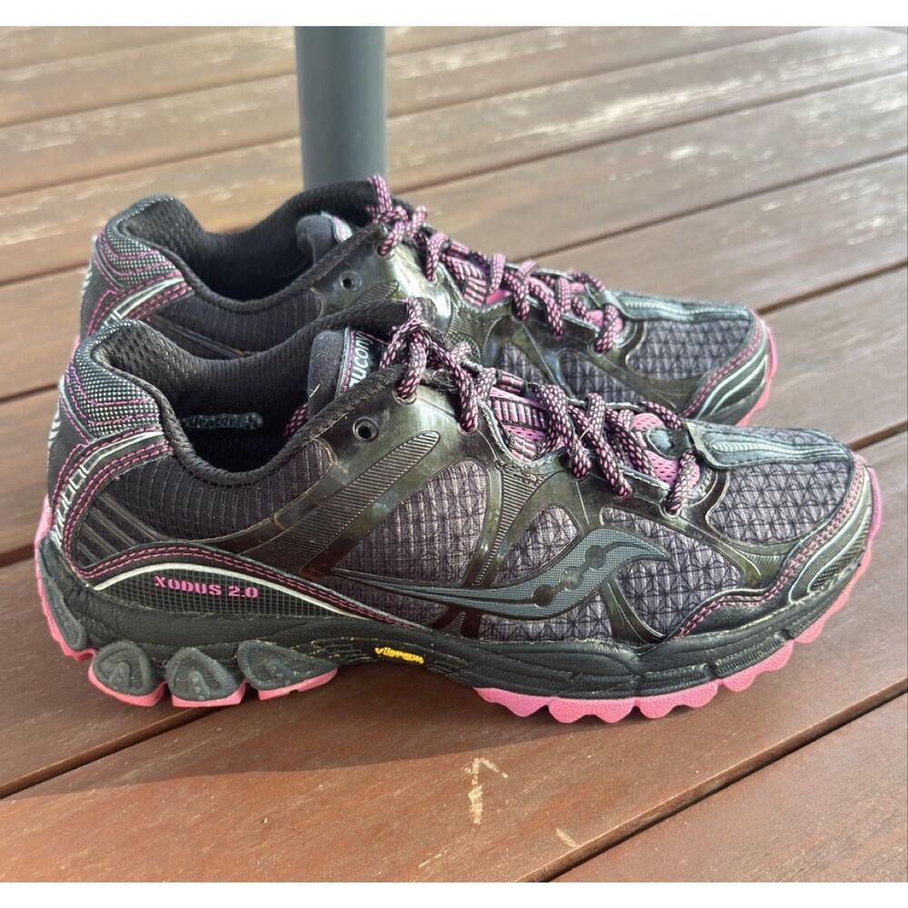 Saucony Run Anywhere Women’s Running Shoes Size 7 Black Fuchsia Athletic - Picture 2 of 15